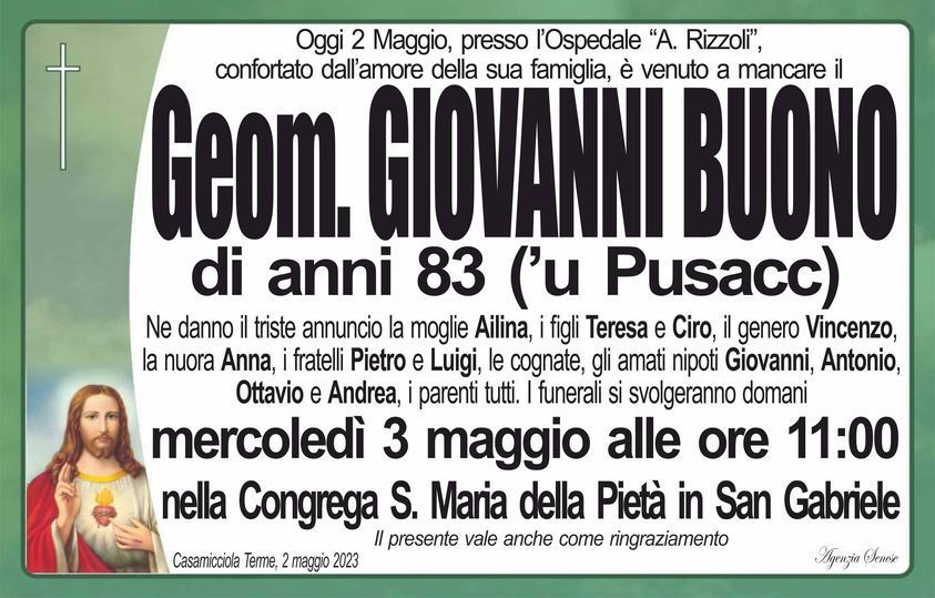 necrologio GEOM. GIOVANNI BUONO