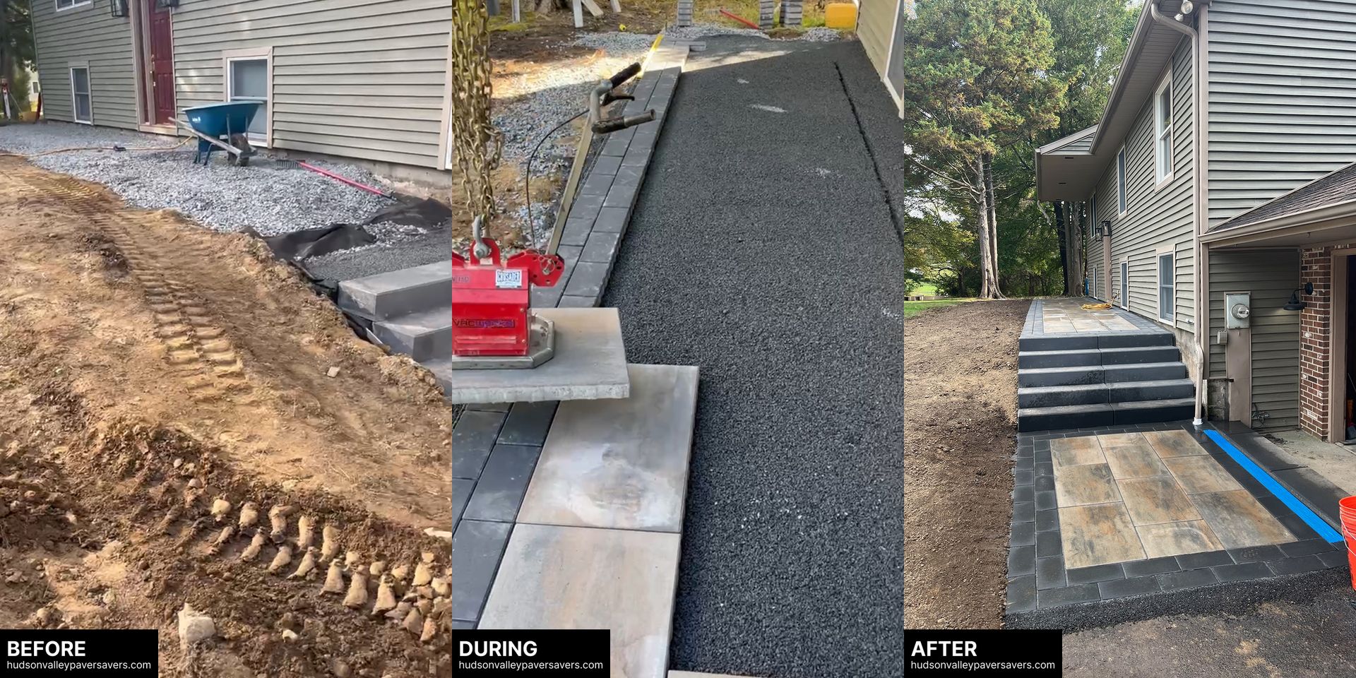New paver installation done by Hudson Valley Paver Savers. Pine Bush, NY.