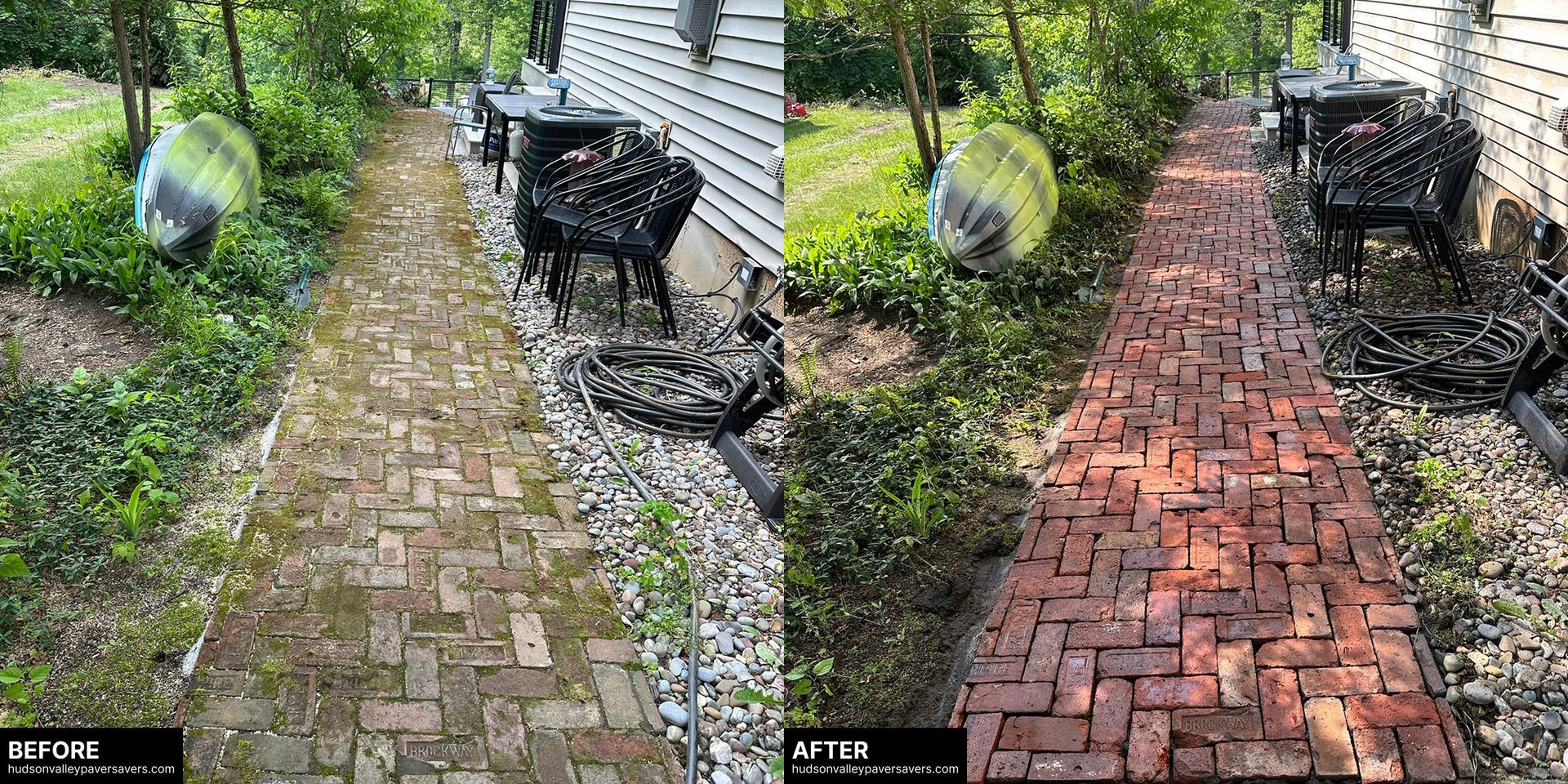 Pressure washing done by Hudson Valley Paver Saver. Montgomery, NY.