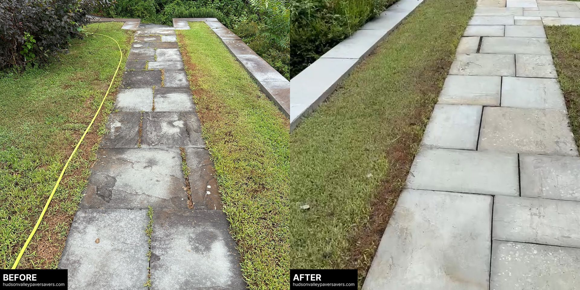Pressure wash, leveling, and joint sand done by Hudson Valley Paver Savers. Middletown, NY.