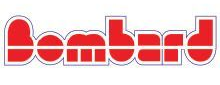 Logo Red Bombard in lettere rosse in grassetto con contorno bianco su sfondo chiaro