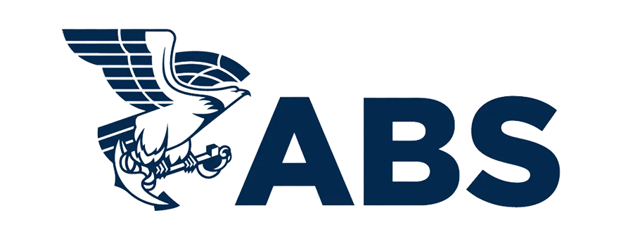 Logo ABS con l'icona di un'aquila alata blu e lettere blu in grassetto su sfondo bianco.
