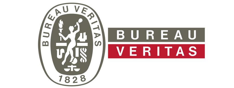 Logo di Bureau Veritas con emblema a sigillo grigio e marchio denominativo rosso e grigio su sfondo bianco.