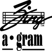 Black-and-white logo with stylized script over a music staff and the words “a gram” beneath it