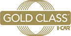 A gold class icar logo on a white background.