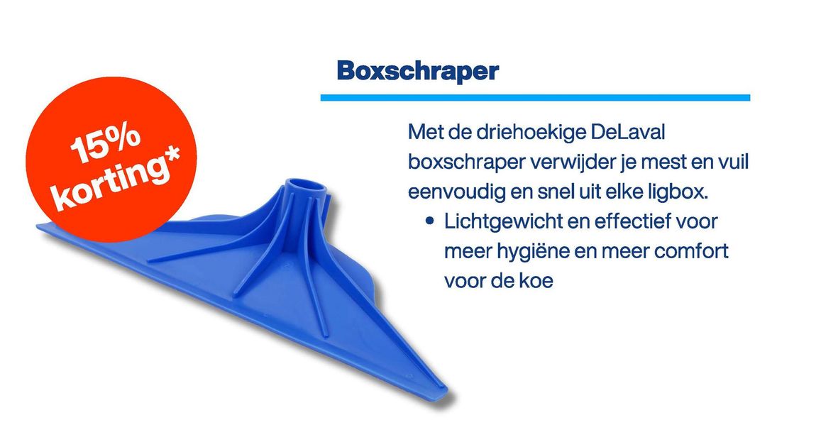 Blauwe deuvel met 15% korting en tekst over meer grip en comfort bij boren