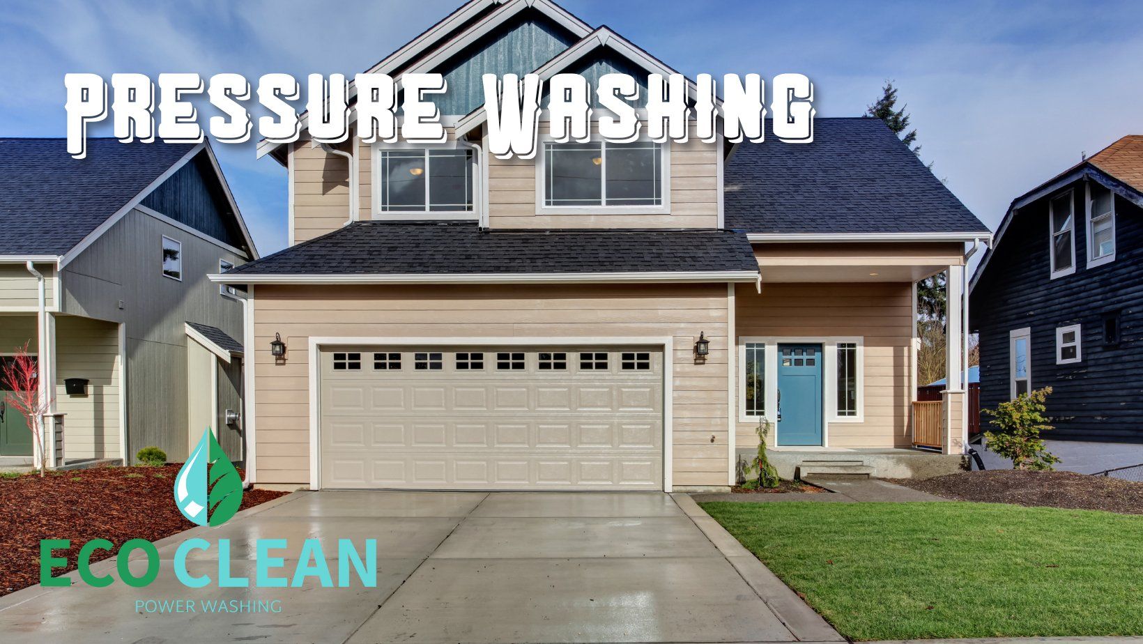 Power Washing Harrisburg House A house is being pressure washed by eco clean