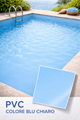 Piscina con acqua azzurra e pavimentazione in pietra circostante.