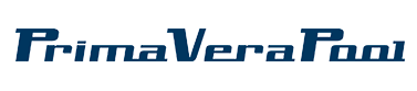 Logo PrimaVeraPool in carattere blu scuro.