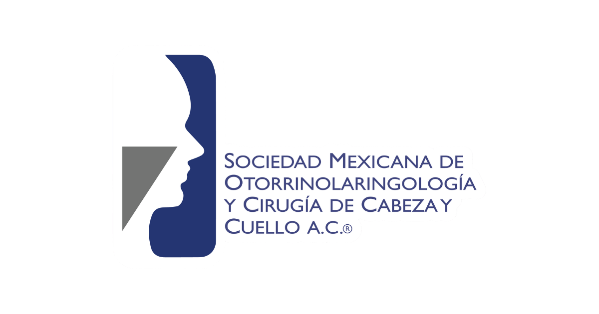 Logo of Sociedad Mexicana de Otorrinolaringología y Cirugía de Cabeza y Cuello A.C. in blue and gray