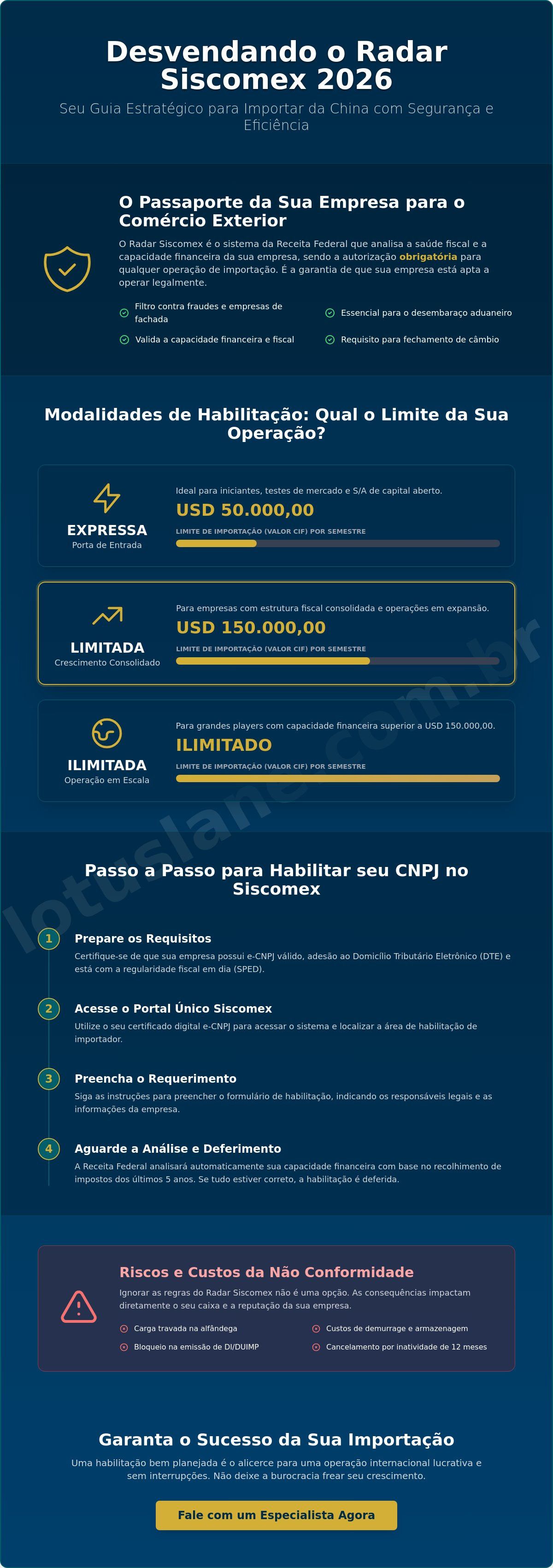 Infográfico: como tirar Radar Siscomex para importar da China