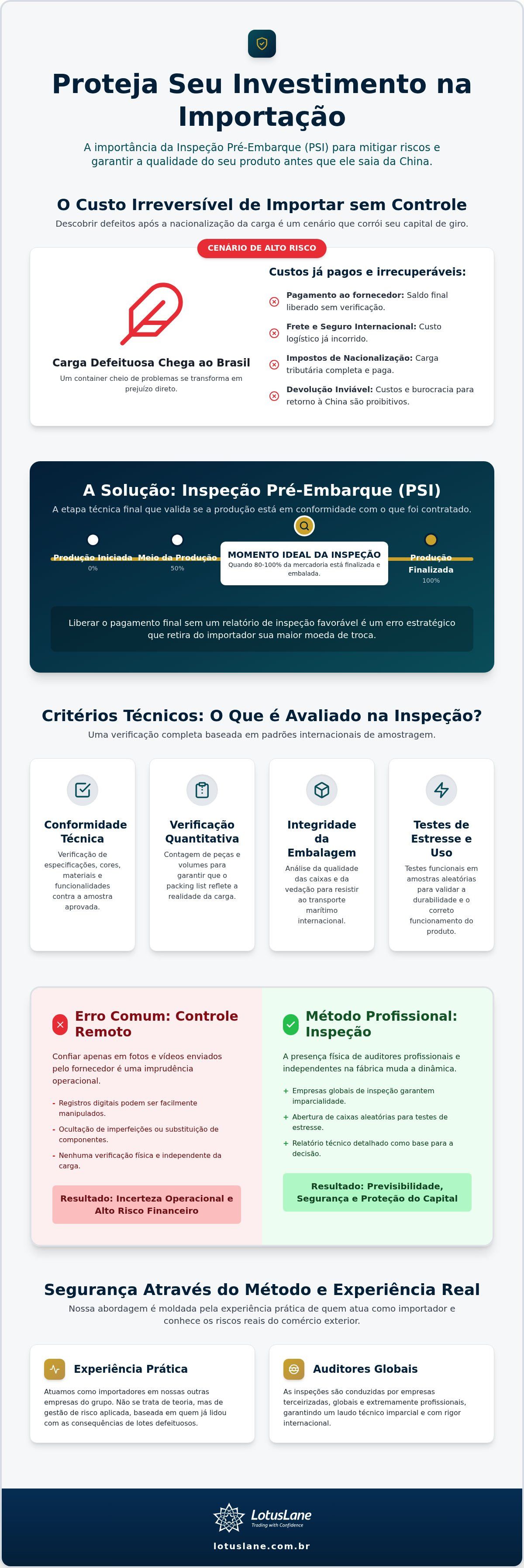 Infográfico: controle de qualidade antes do embarque