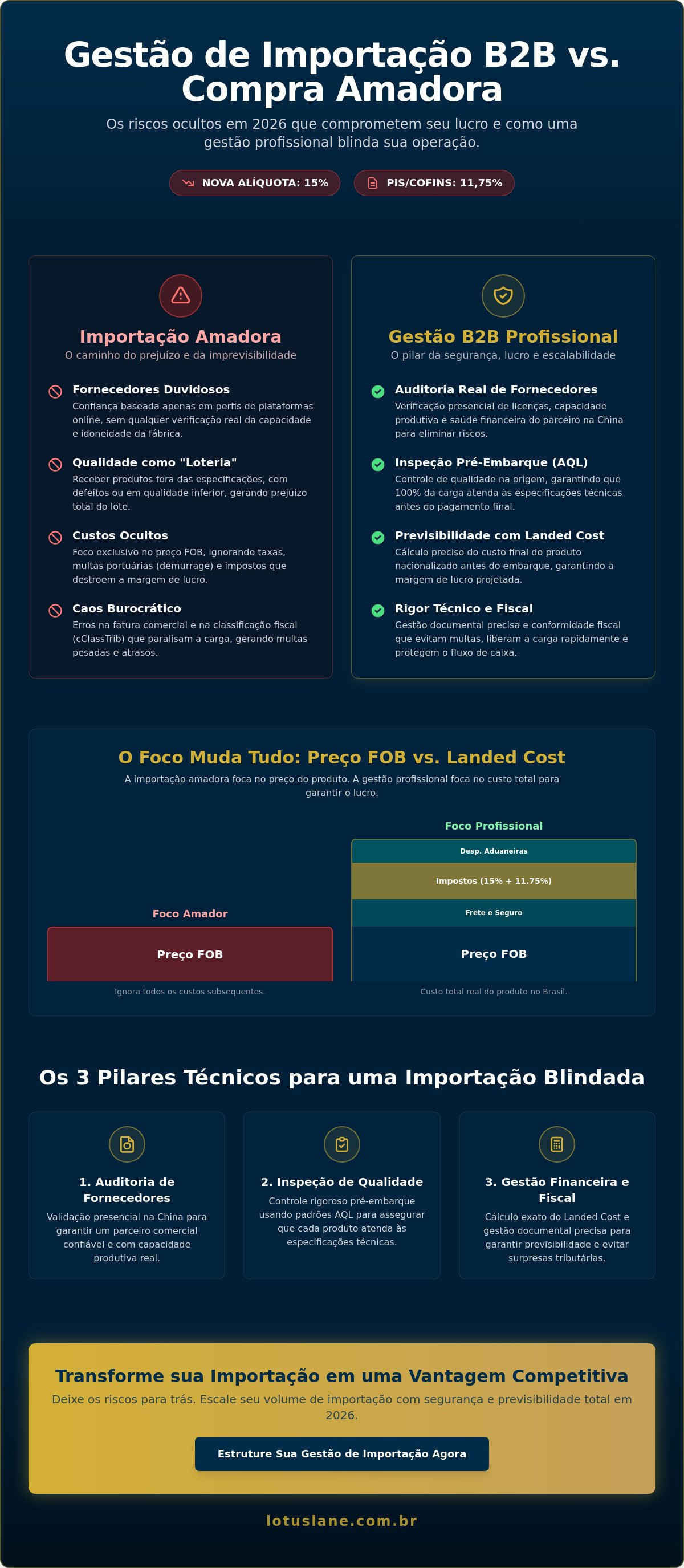 Infográfico: gestão de processos de importação B2B