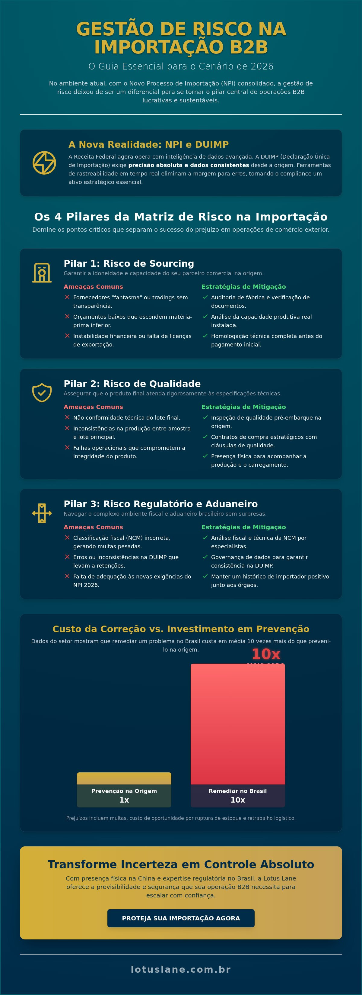 Infográfico: gestão de risco em importação