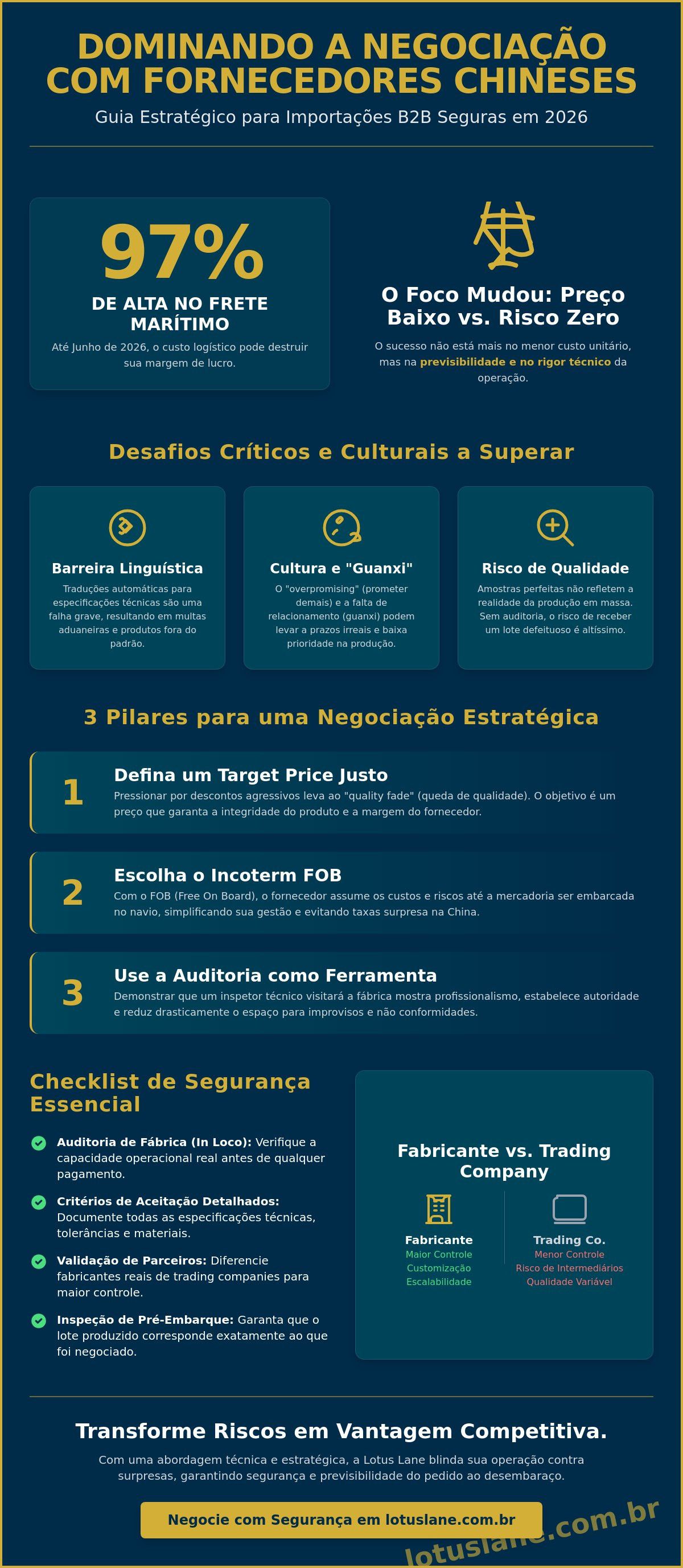 Infográfico: negociação com fornecedores chineses