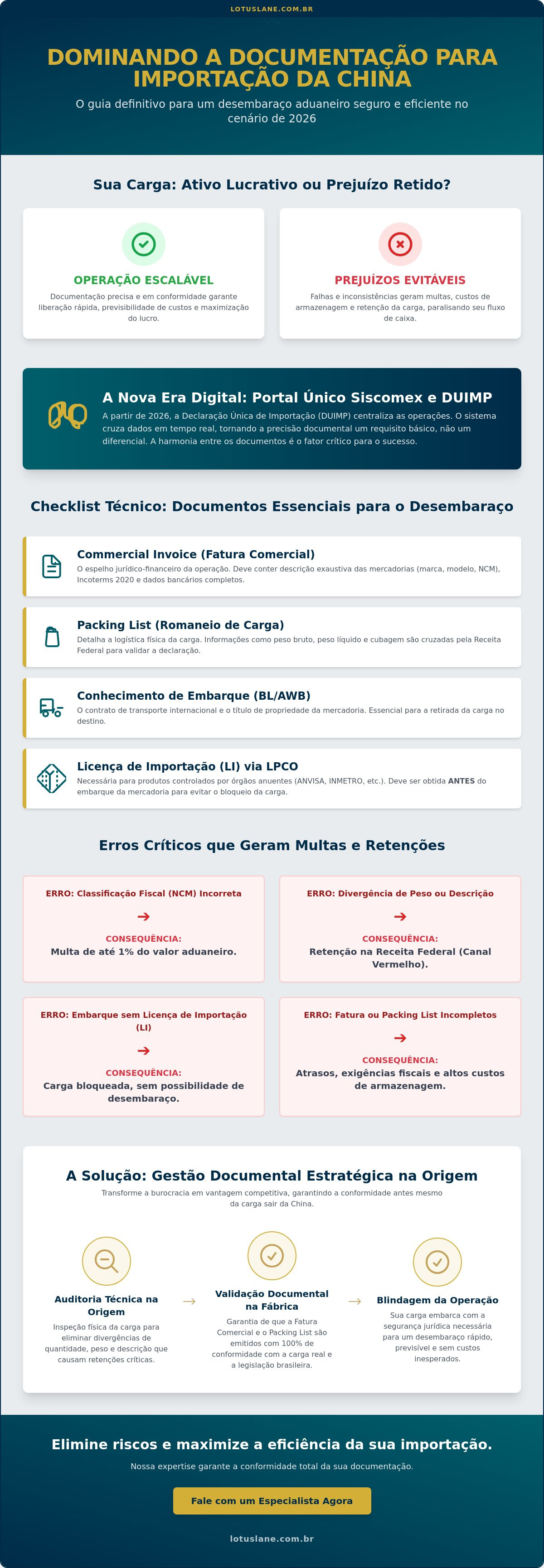 Infográfico: documentação para importação da China