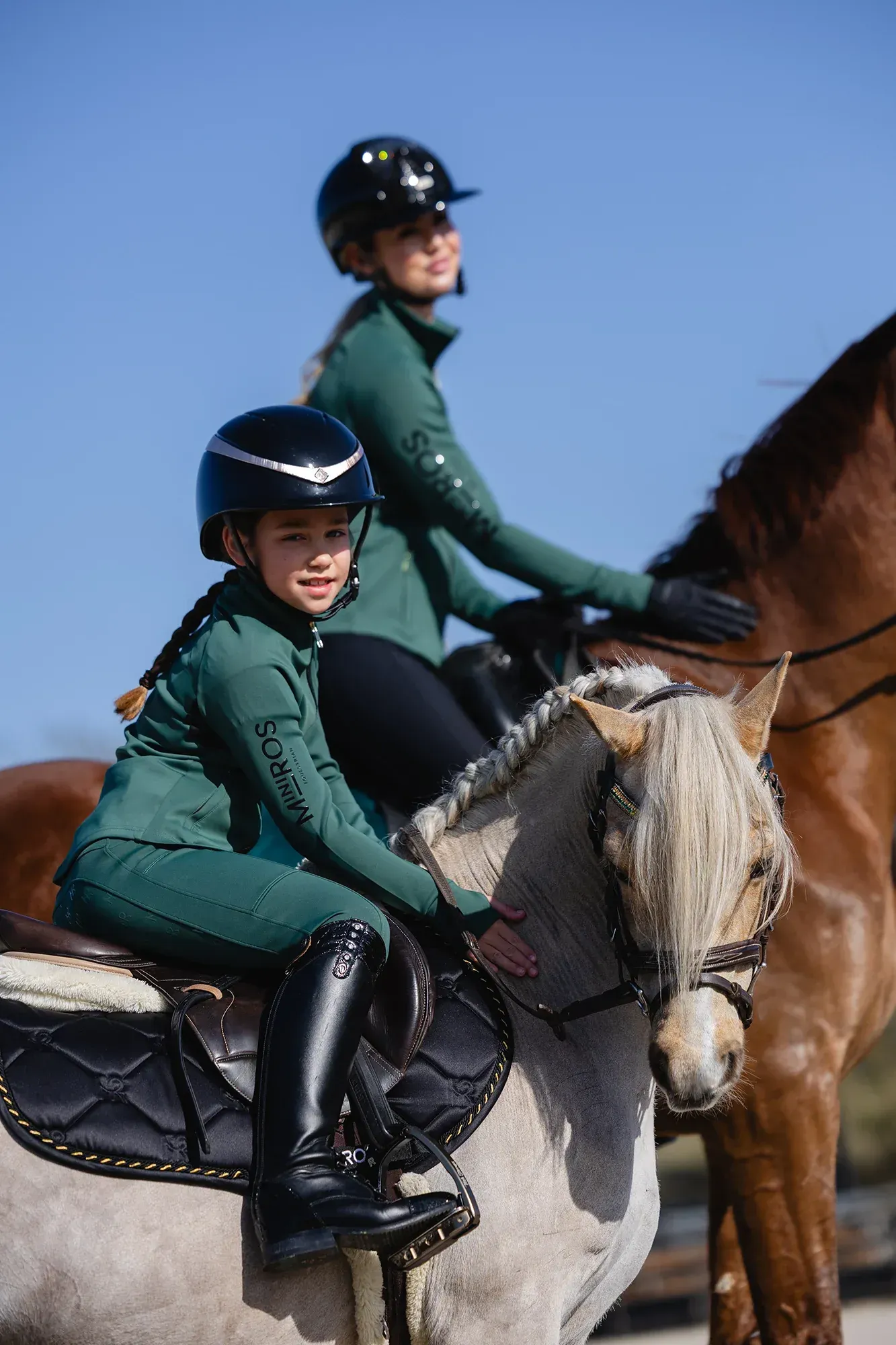 Mini Ros Softshell paardrijbroek Dark Forest