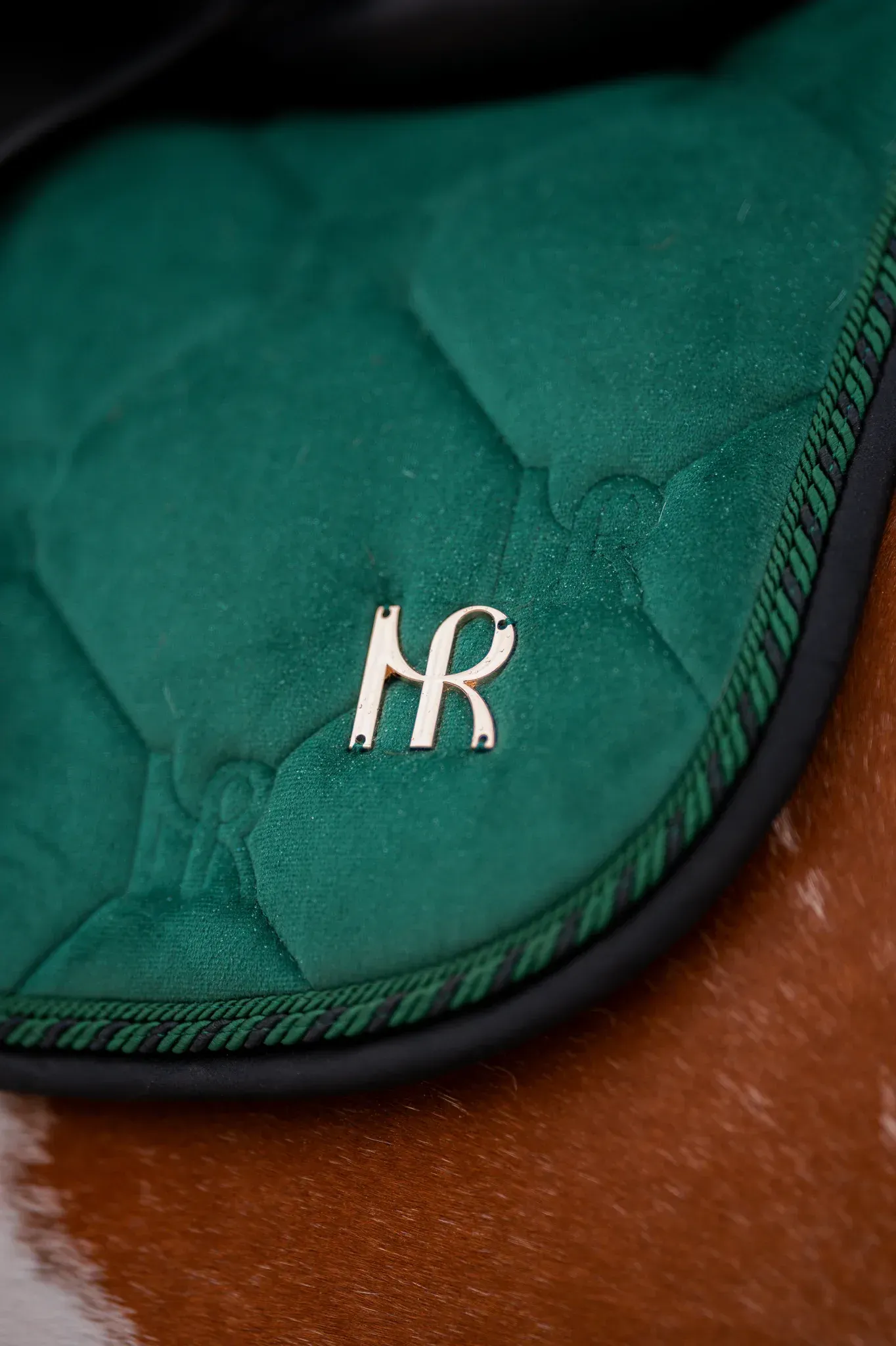 Mrs Ros Charmer Dressur zadel dekje Velvet Darkgreen