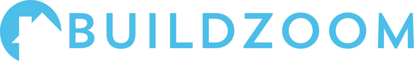 BuildZoom logo with blue house roof and upward arrow icon
