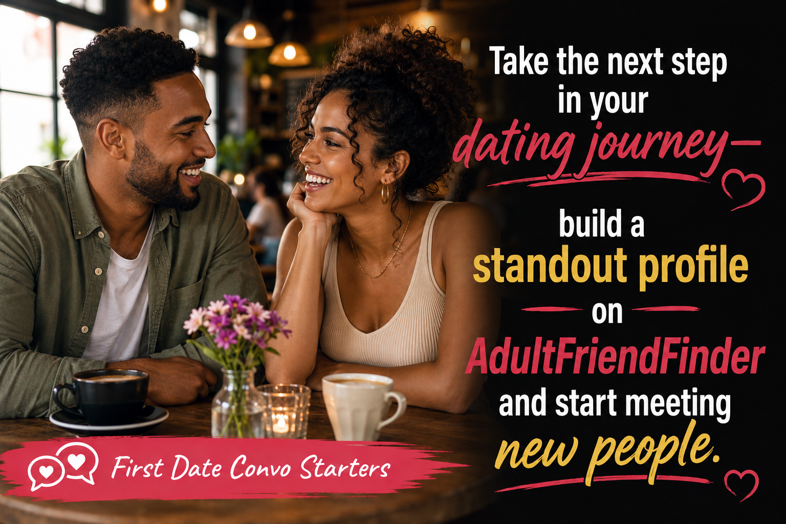 Couple on a first date talking | adult friend finder