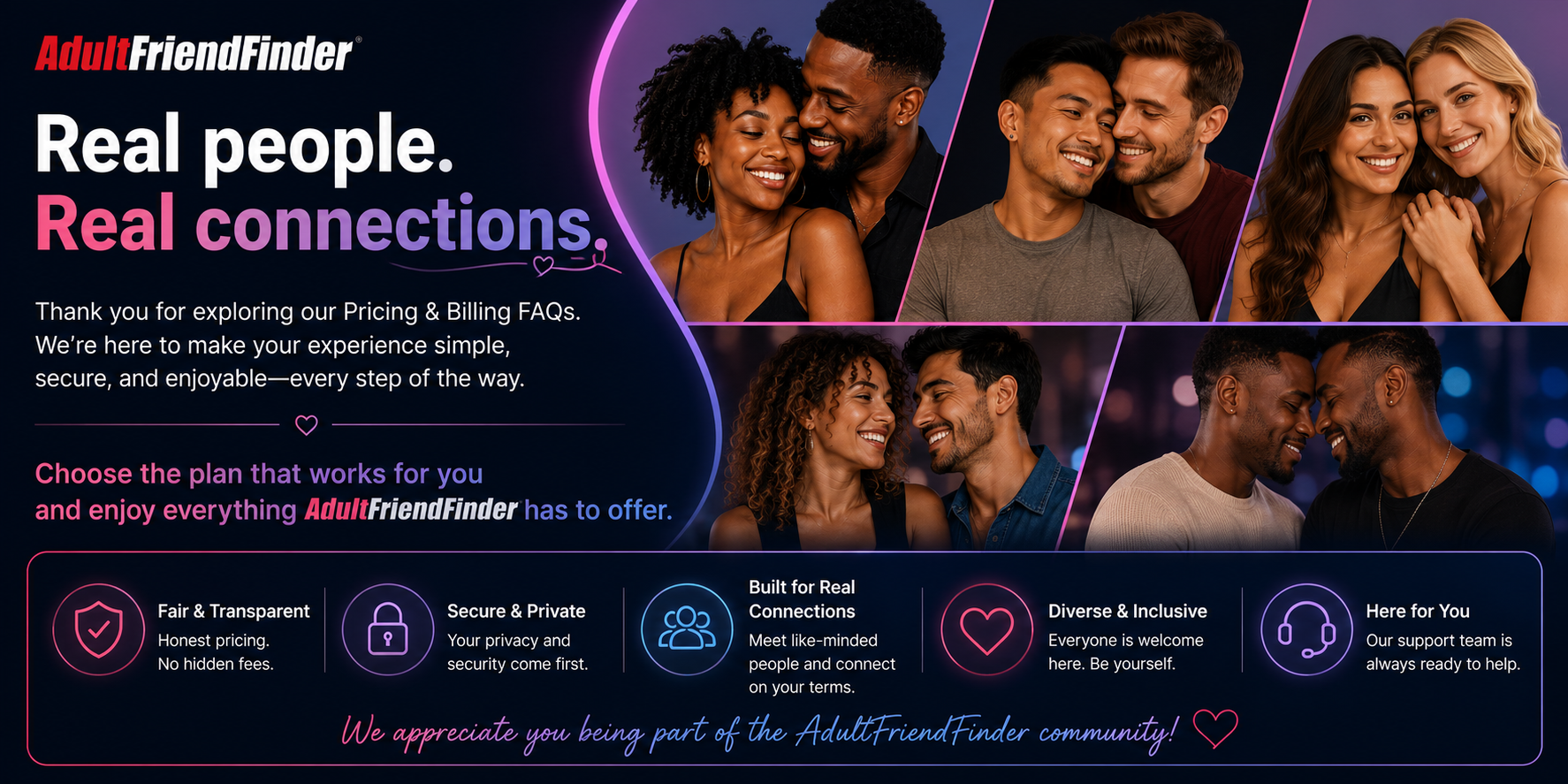 Couple Smiles and Hugs each other | adult friend finder