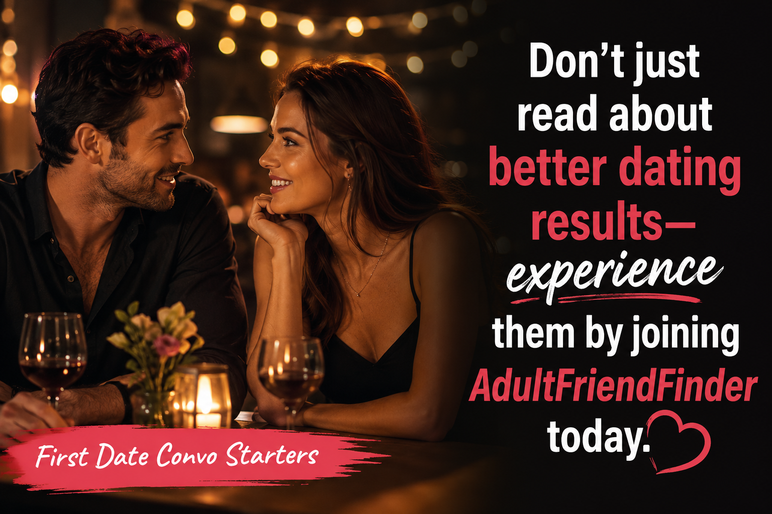 Couple on a first date talking | adult friend finder