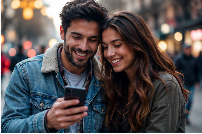 Couple uses app for Dating and Smiles