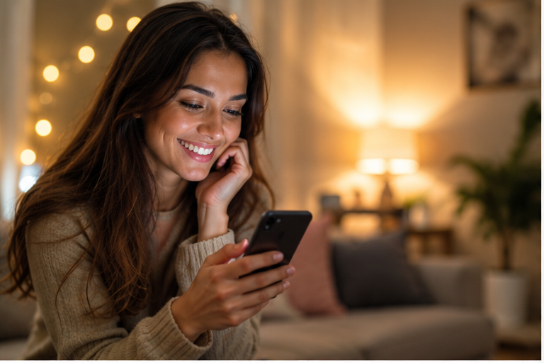 Female Smiles on Her Dating App | adult friend finder