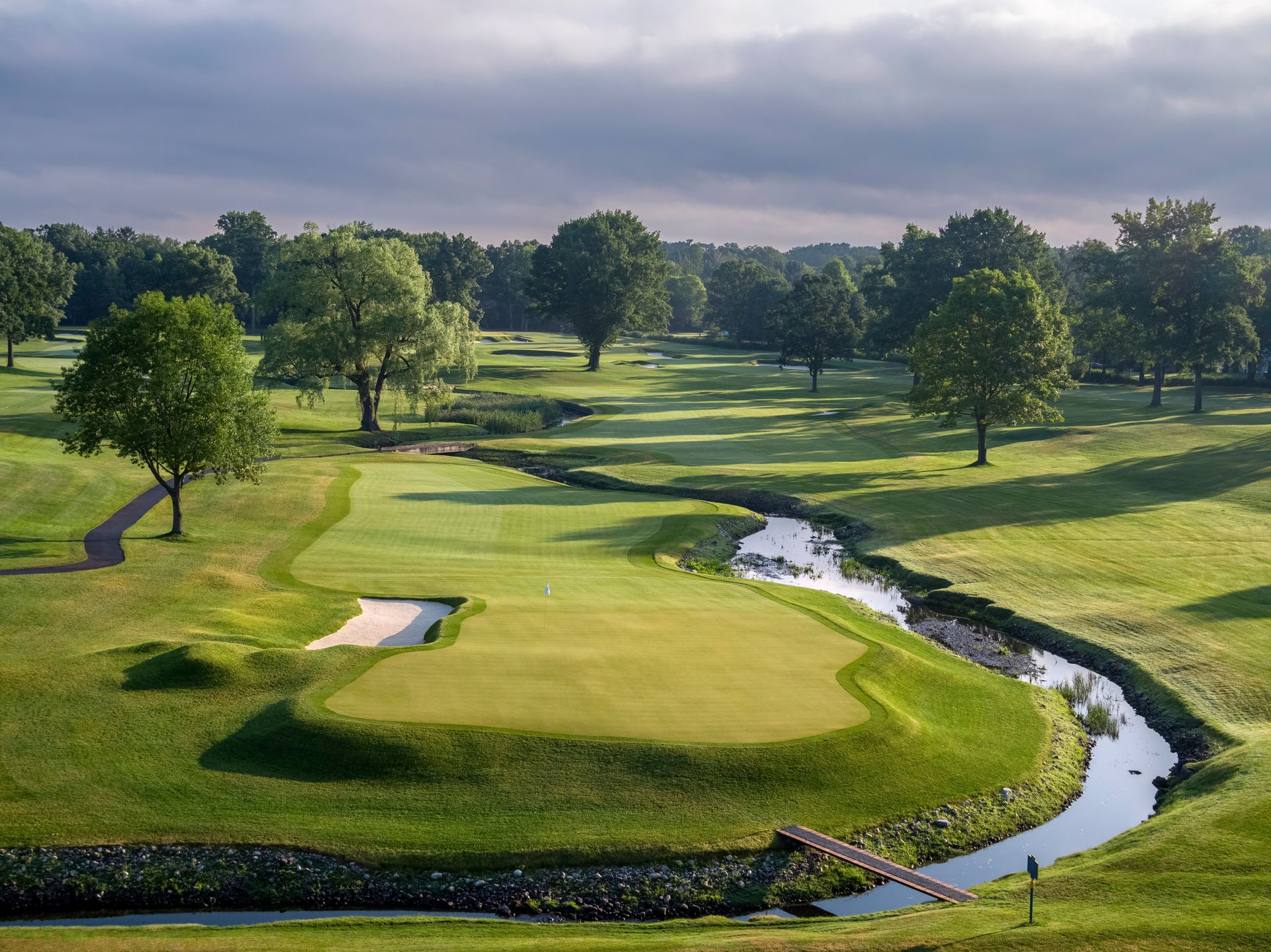 The 6th hole of the East Course at Oak Hill.