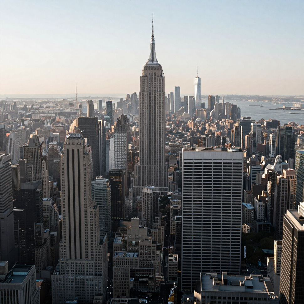 NYC skyline aerial view