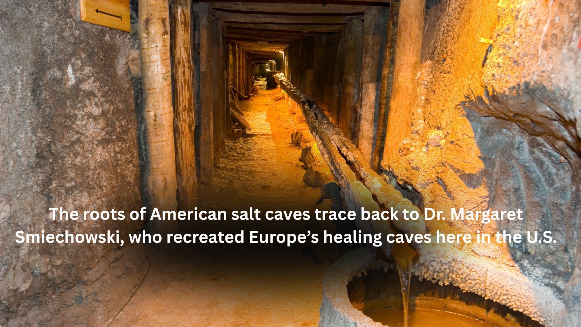 Salt cave tunnel; text: