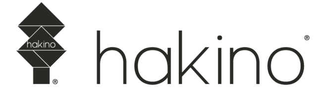 Un logo noir et blanc pour hakino sur fond blanc