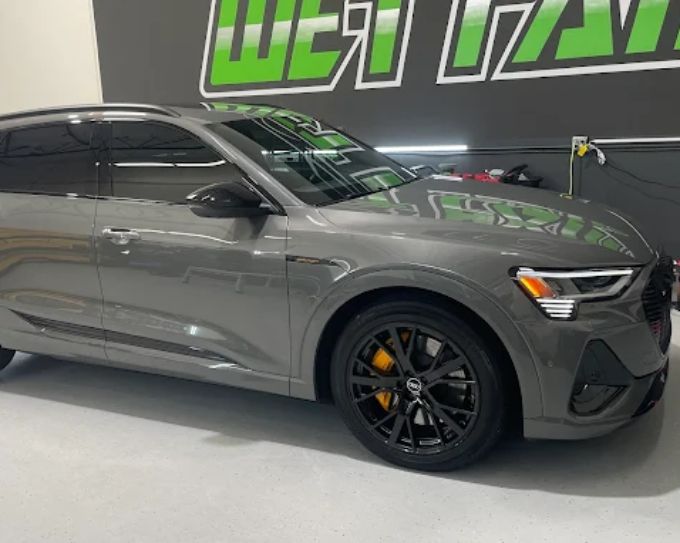 Gray Audi e-tron SUV with a ceramic coating protective finish in Roseville