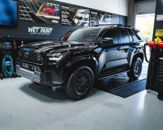 Black Toyota 4Runner after ceramic coating and paint protection film at Wet Paint Auto Detailing