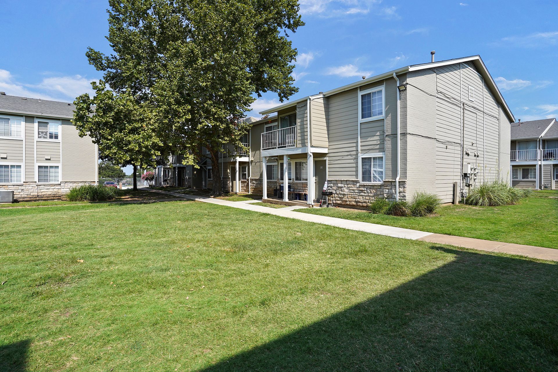 walkway and lawn