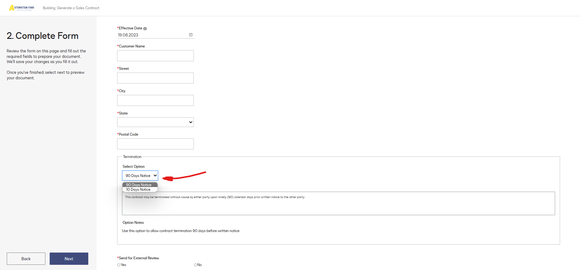 DocuSign CLM (Contract Lifecycle Management) Document generation process