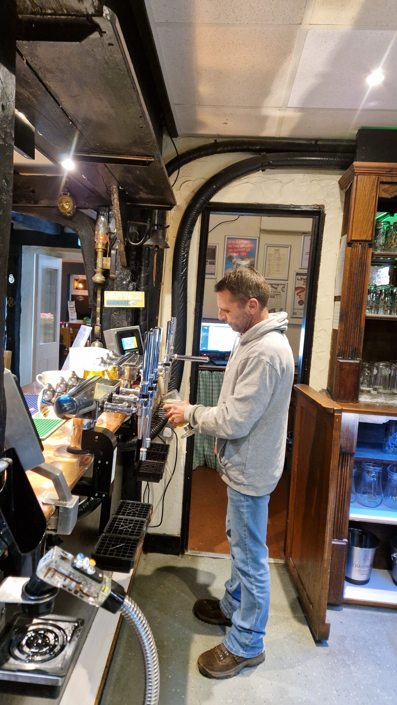 Front bar of the pub during a winter exclusive