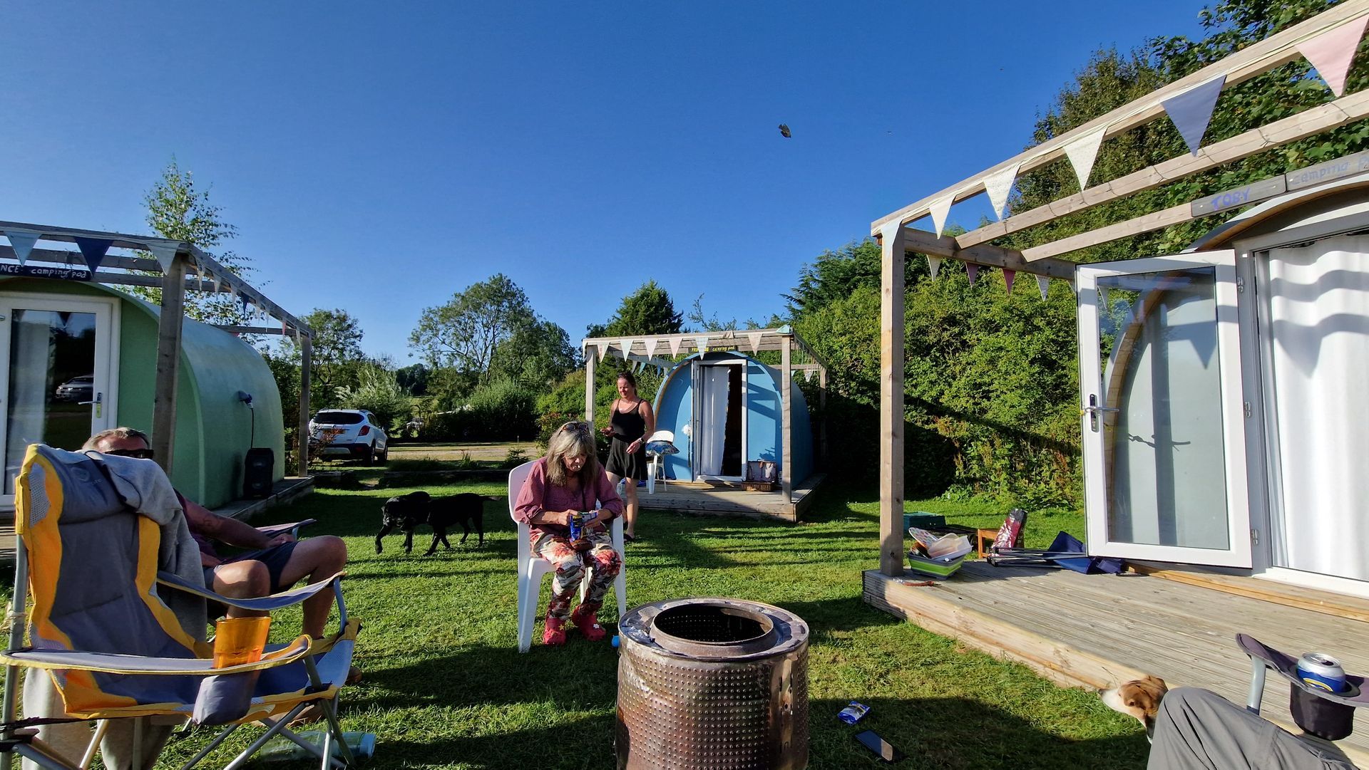 Glamping on the campsite in our cabin pods