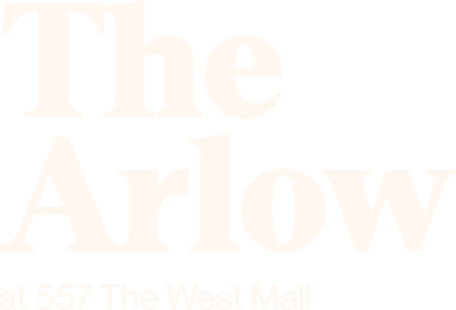 Faint peach title text reading &ldquo;The Arrow&rdquo; with a small subtitle below on a white background
