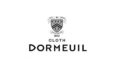 Dormeuil logo with crest and “CLOTH DORMEUIL” text on a white background