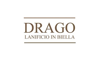 DRAGO logo with “LANIFICIO IN BIELLA” in brown serif text on a white background