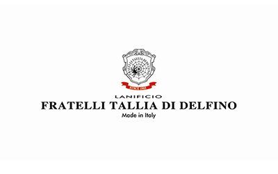 Logo of Fratelli Tallia Di Delfino with a crest and red text, “Made in Italy” beneath.