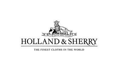Holland & Sherry logo with crest and slogan “The Finest Cloths in the World”