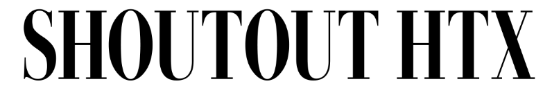 Black “SHOUTOUT HTX” logo text on a white background