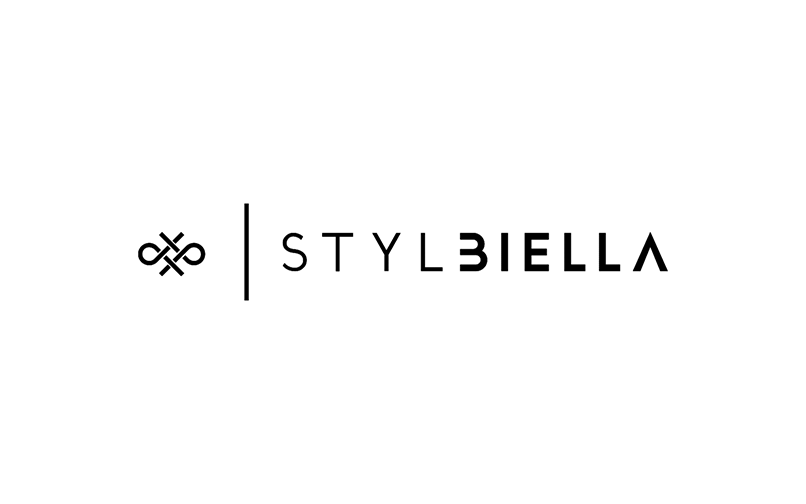 StylBiella logo with a black icon and text on a white background