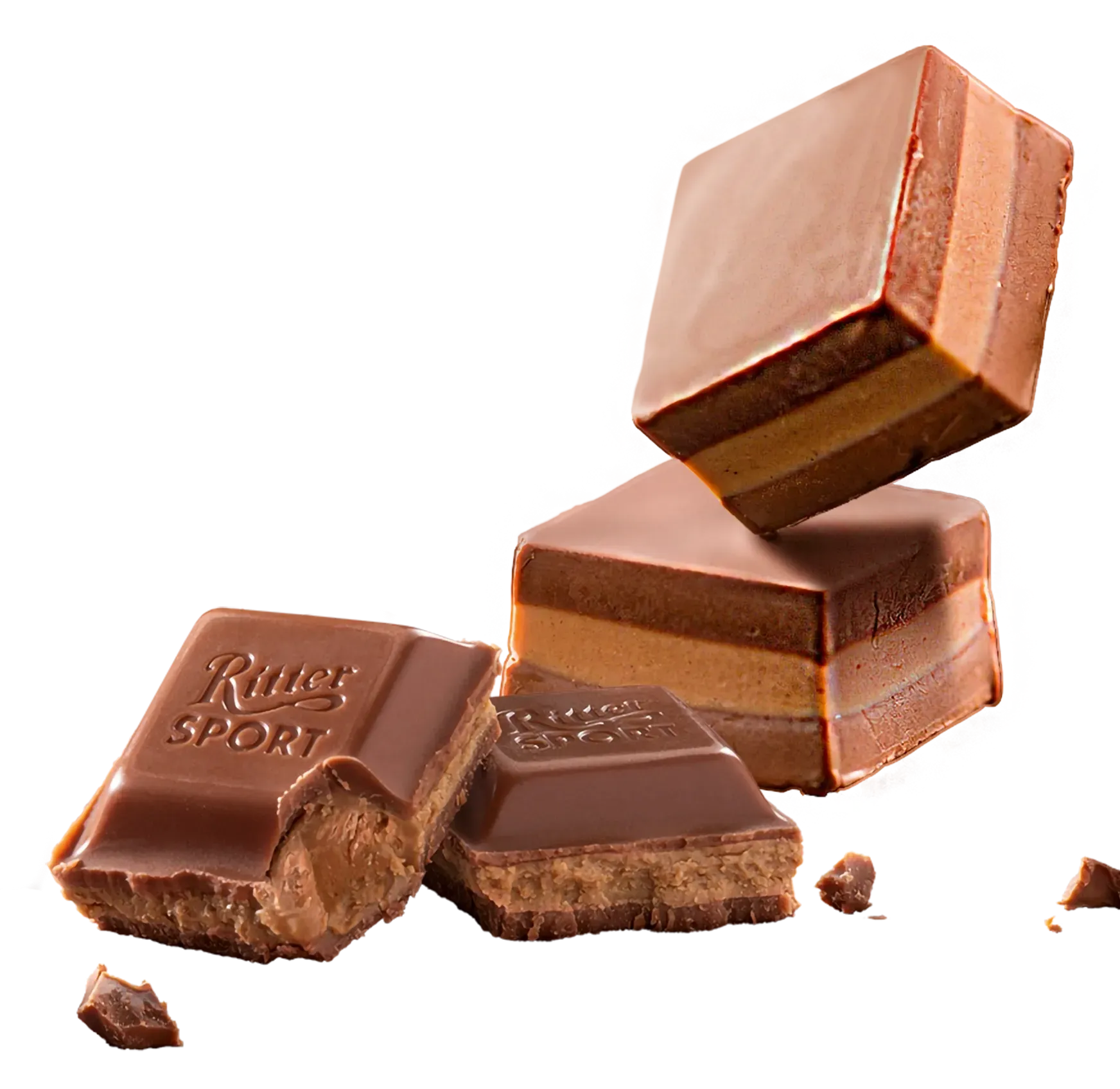 Ritter Sport chocolate with layered nougat pieces