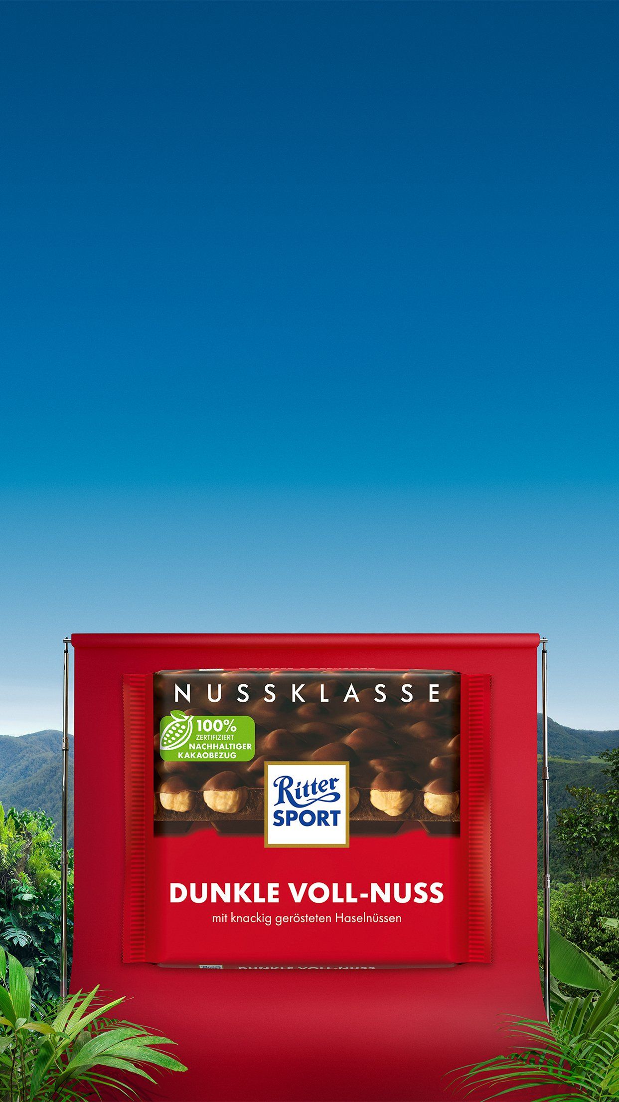 Ein Palaktmotiv der Kampagne #entdeckedasgut mit der Sorte Ritter Sport 