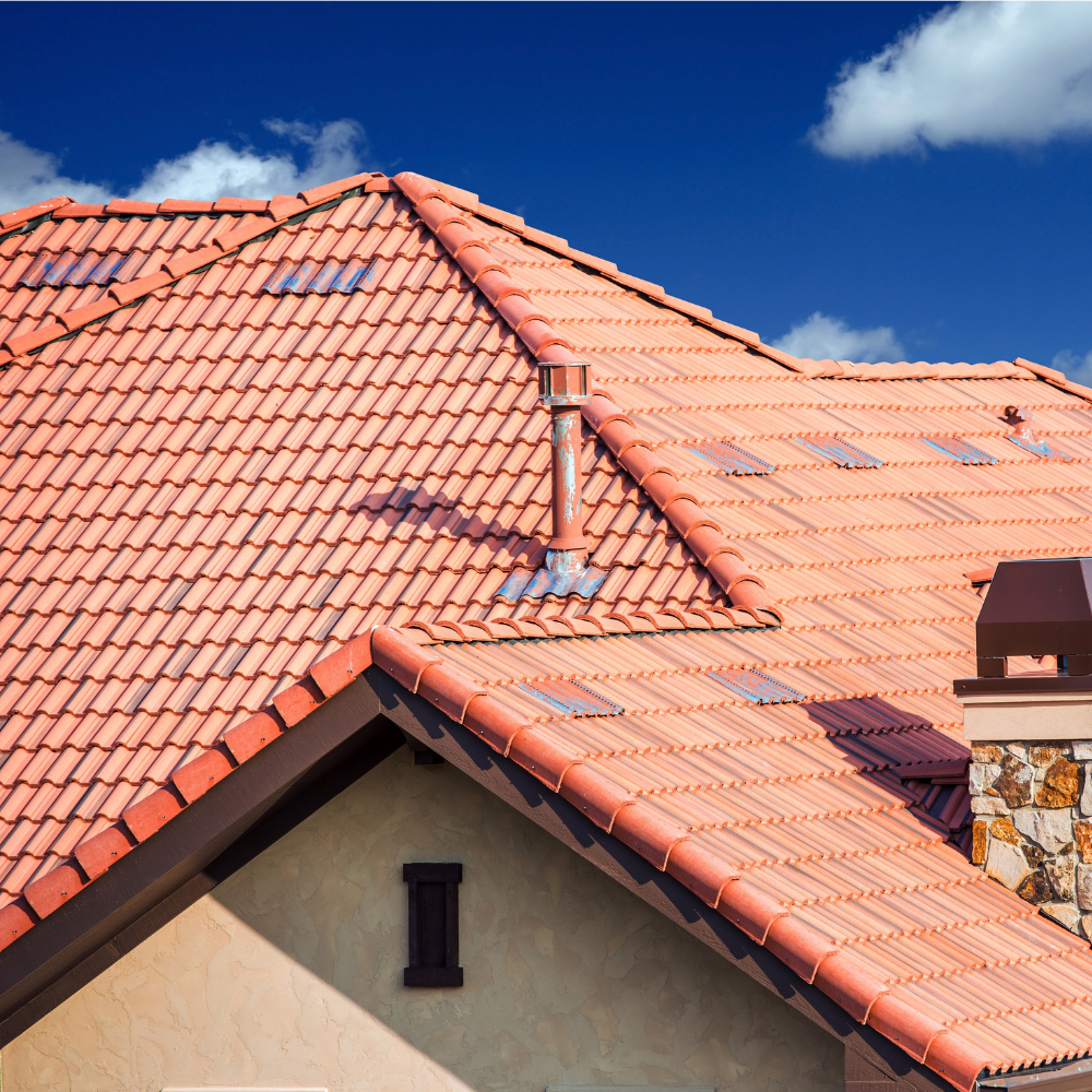 A close up of a metal roof installed by a layton roofing company