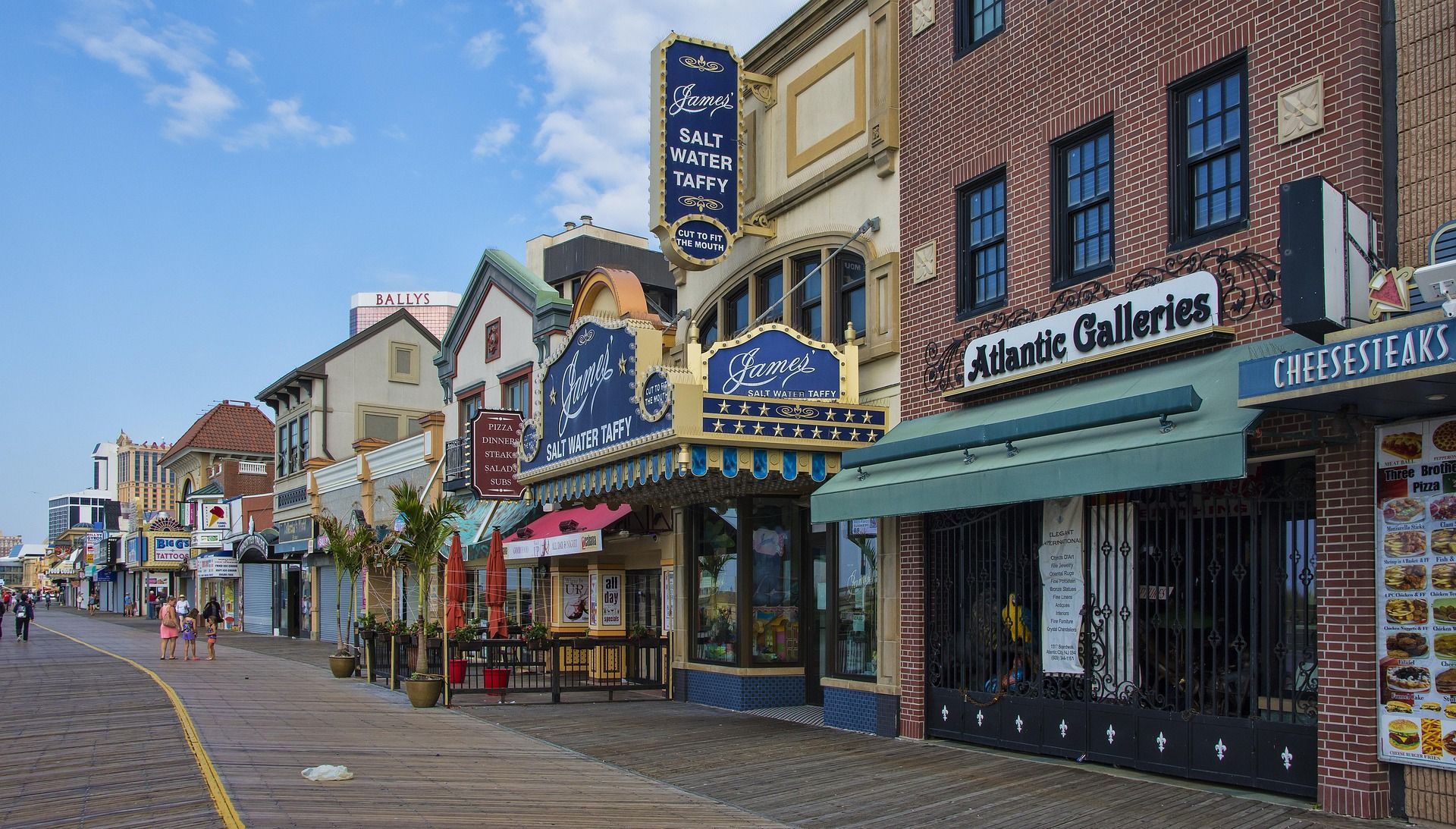 A brick building with a sign that says ' atlantic galleries ' on it