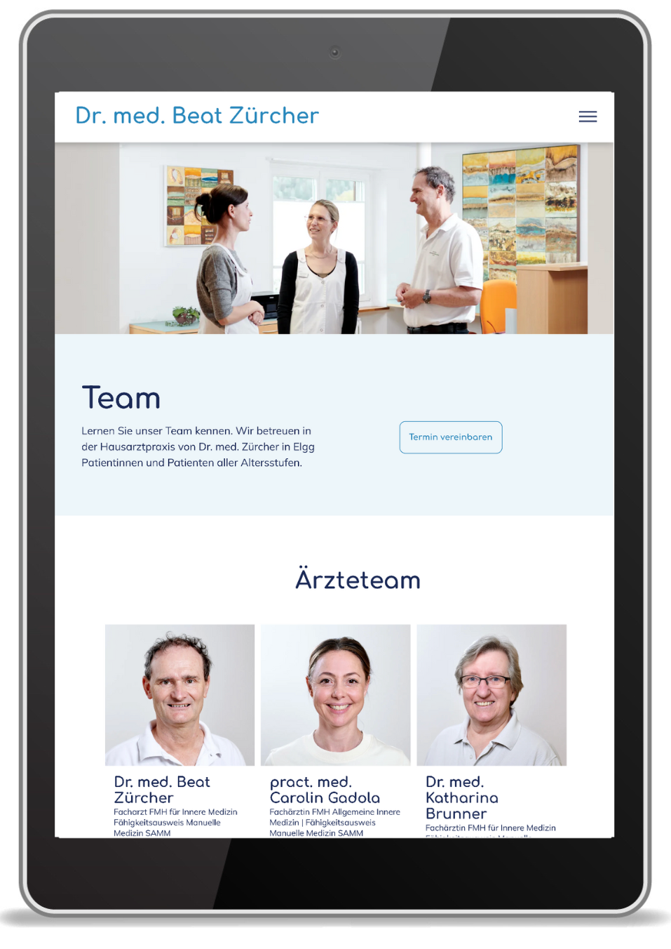 iPad Website Dr. med. Beat Zürcher iPad Website Dr. med. Beat Zürcher